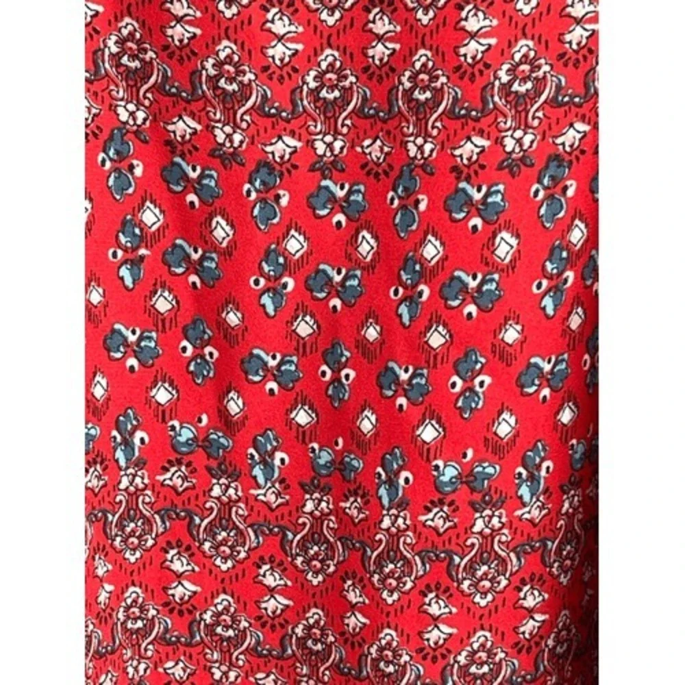 Y2K VTG Hollister California Tank Top Small Red Floral Print‎ Sleeveless Summer